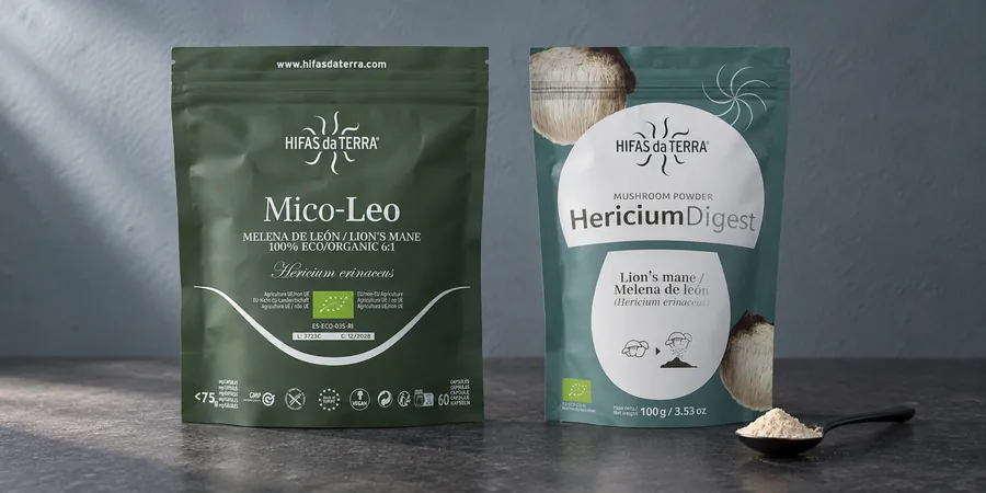 Mico-Leo y Hericium Digest de Hifas da Terra, cápsulas y polvo de melena de león